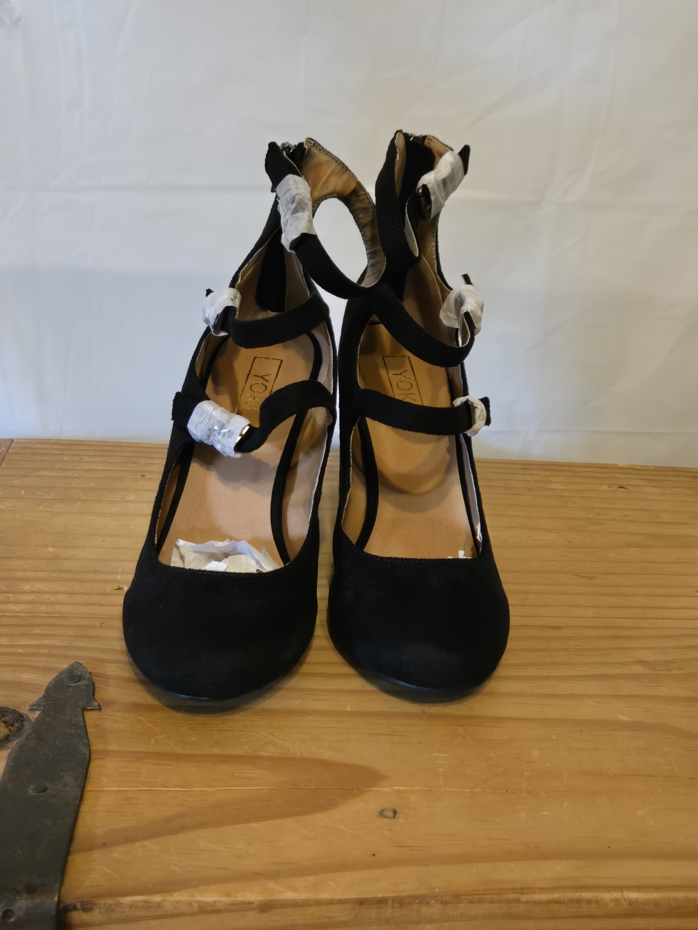 NWT- Yoki Veruca Black 3 Strap Heels